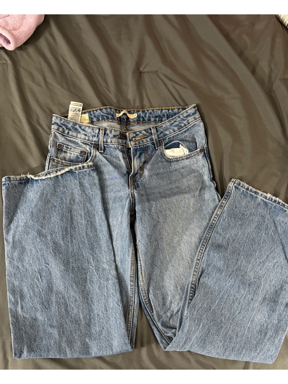 Light Wash Low Loose Jeans